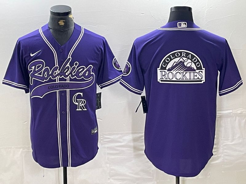 Men Colorado Rockies Blank Purple Joint name Nike 2024 MLB Jersey style 4